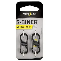 NiteIze S-Biner® MicroLock® Stainless Steel - 2 Pack - Black